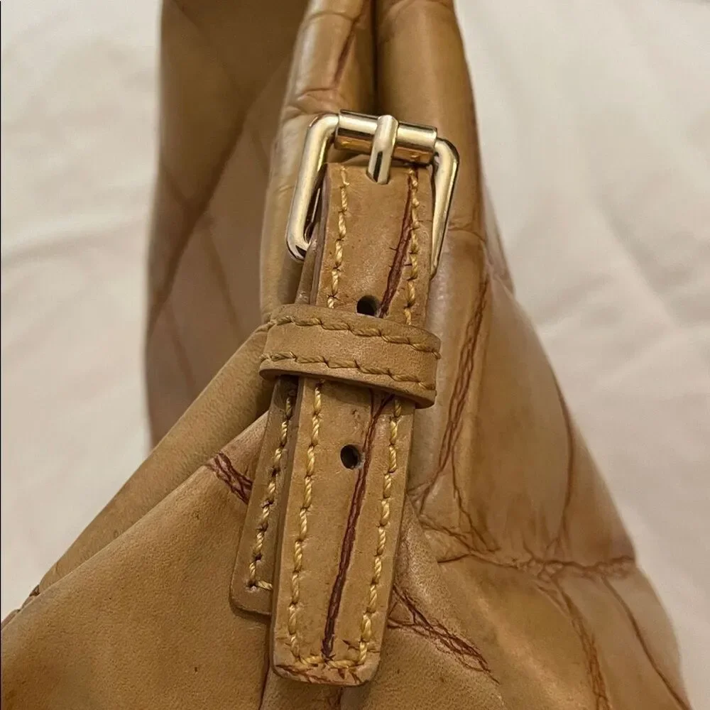 Dooney & Bourke Vintage Tan Croc Embossed Leather Shoulder Tote Bag 13x16 - Picture 16 of 16